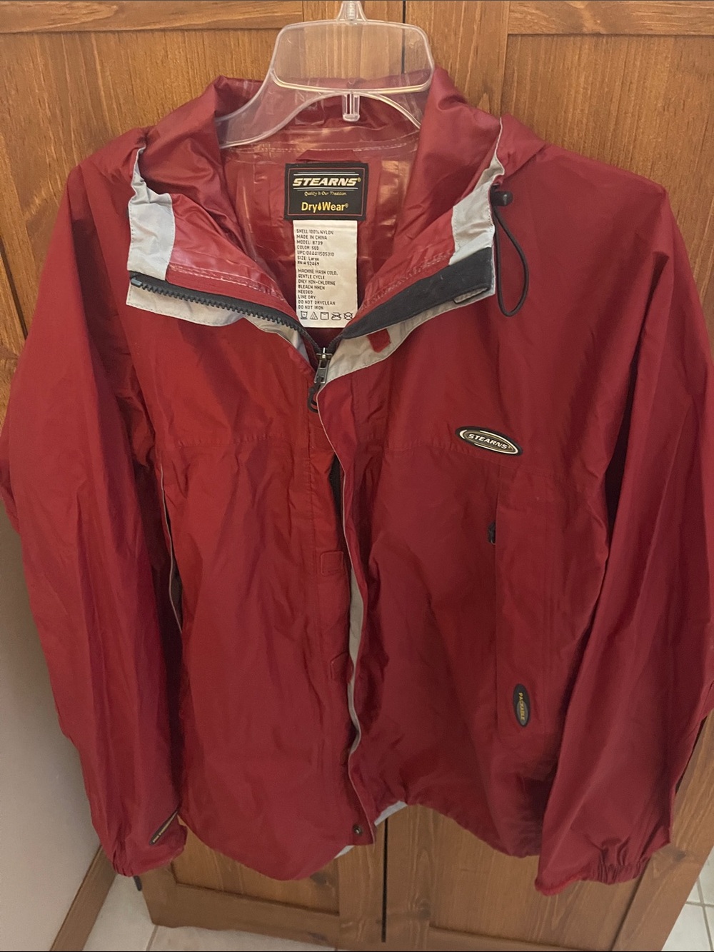 Stearns DryWear Men's Lightweight Red Shell Jacket